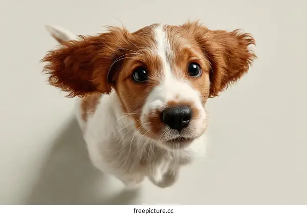 Cute Puppy Looking Up at the Camera