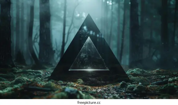 Ethereal Triangle in Misty Forest