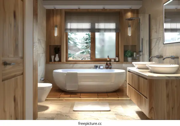 Modern Wooden Bathroom Interior Design