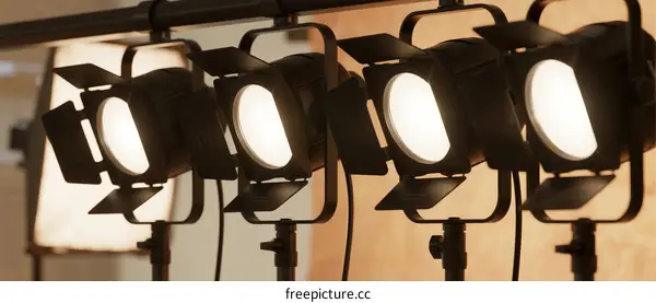 Studio lighting equipment with bright white lights