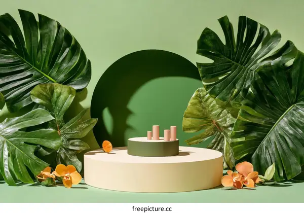 Tropical Green Aesthetic Display Stand