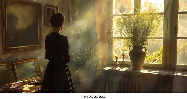 Woman standing in front of a window