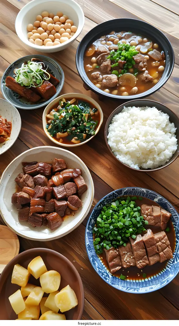 A table full of delicious Japanese food