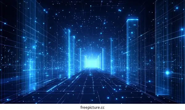 Digital Cityscape Futuristic Pathway