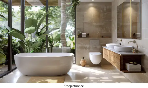Modern Tropical Bathroom Interior Design