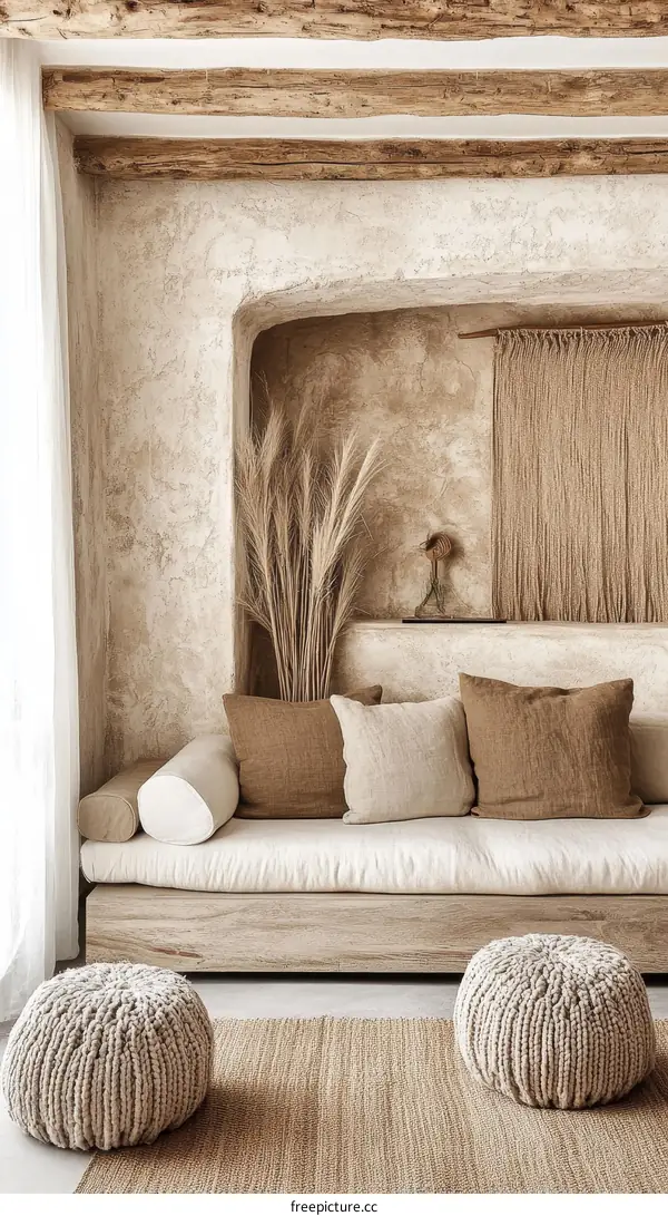 Modern Minimalist Living Room with Natural Elements