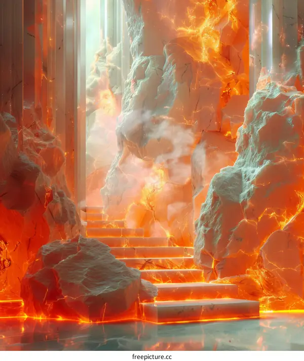 Abstract Lava Stairway to Heaven Illustration