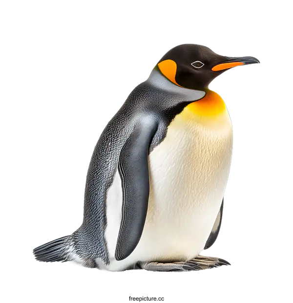 [Transparent Background PNG]King Penguin Standing on White Background