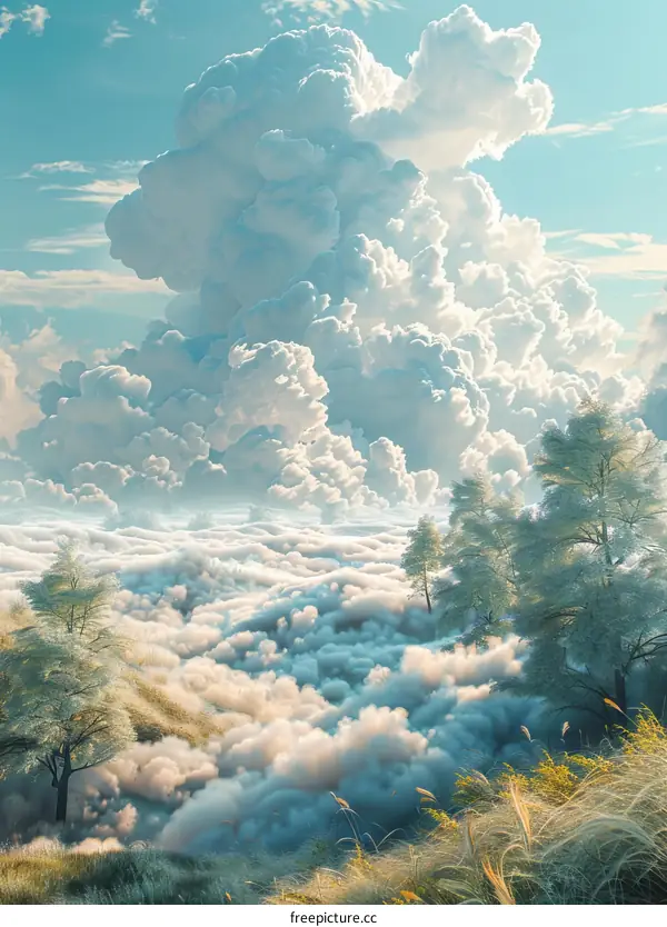 Celestial Peaks: A Dreamlike Fantasy Landscape