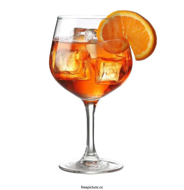 [Transparent Background PNG]Delicious Aperol Spritz Cocktail in Glass