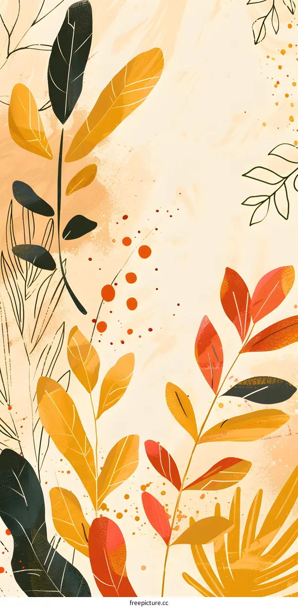 Autumn Leaves Illustration with Minimalist Style