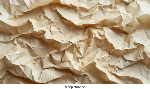 Close-up of crumpled brown paper texture background