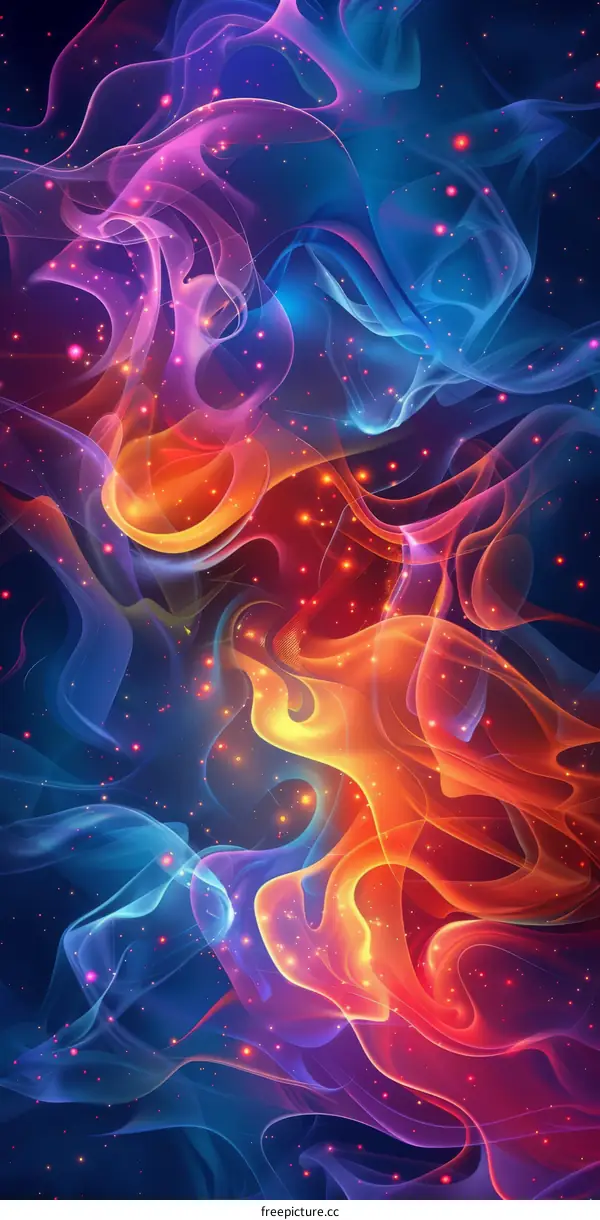 Cosmic Fire: A Nebula's Blazing Spectacle and Mystery