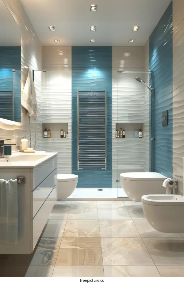 Modern Bathroom Interior Design with Tiles