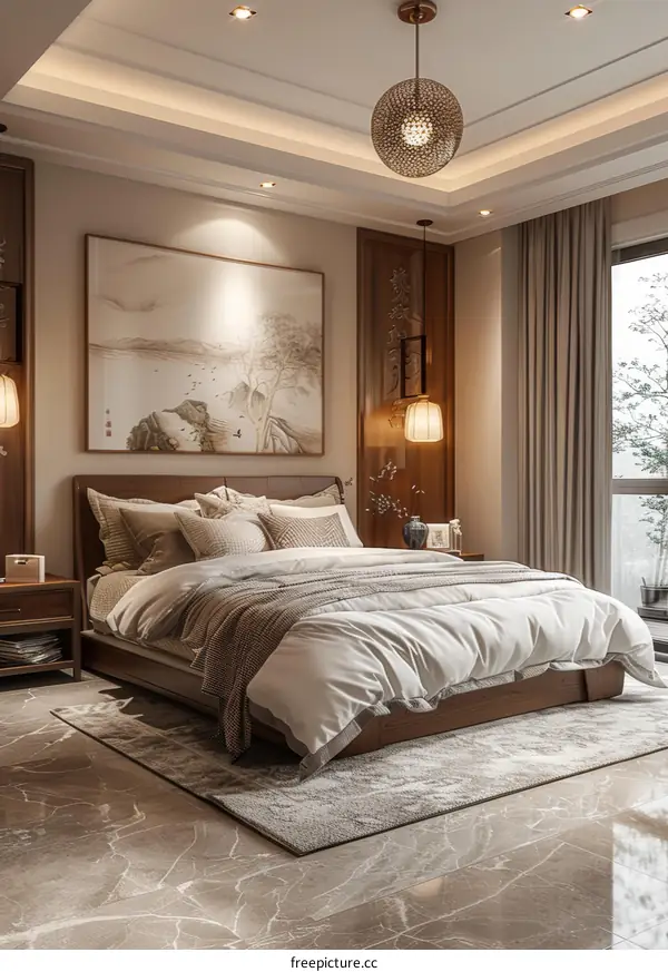 Modern Chinese Style Bedroom Interior Design