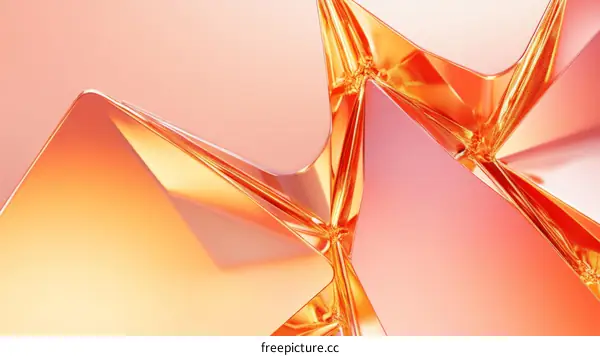Abstract Geometric Shapes in Orange and Pink