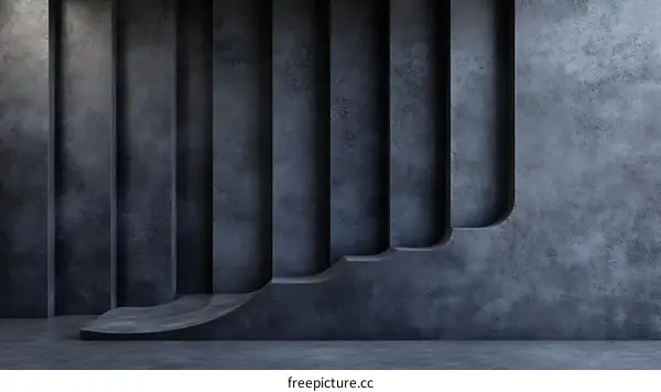 Abstract Dark Concrete Interior Design Illustration