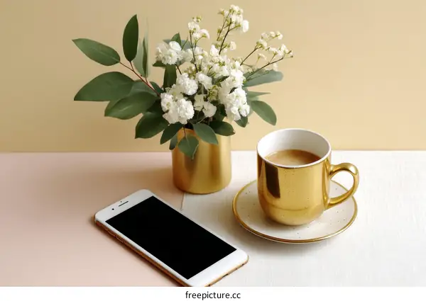 Gold accents minimalist aesthetic composition