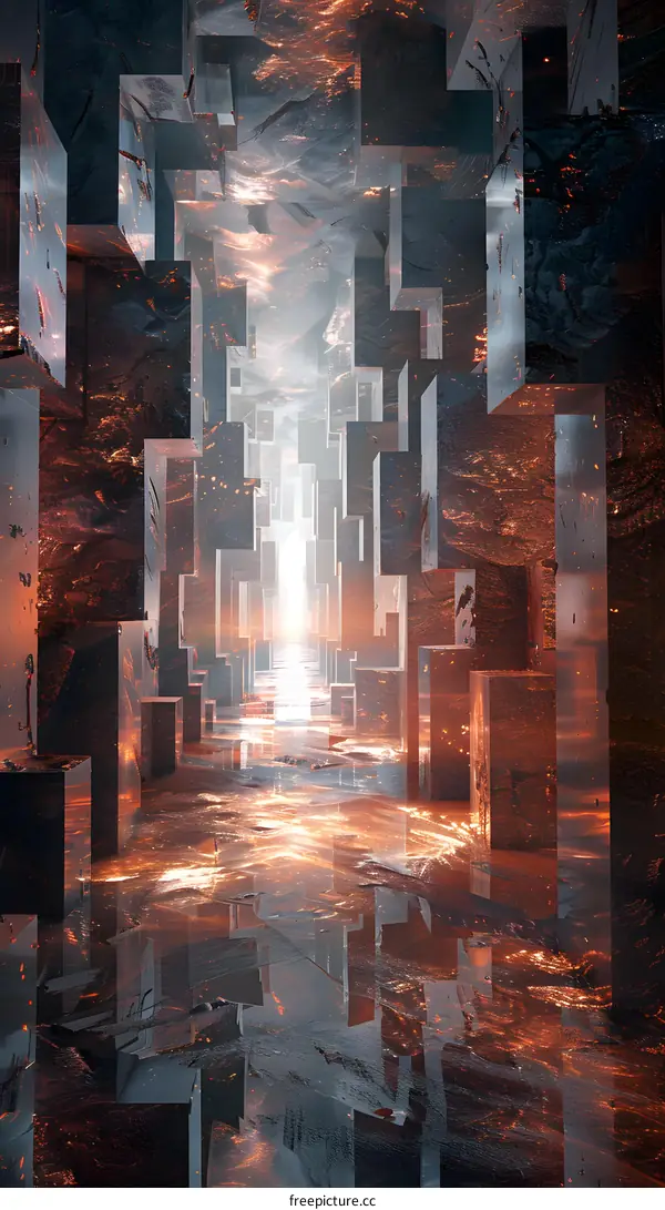 The interplay of light and shadow: Unraveling the mysteries of a futuristic corridor