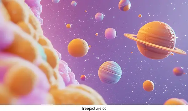 Colorful Planets in a Pastel Galaxy