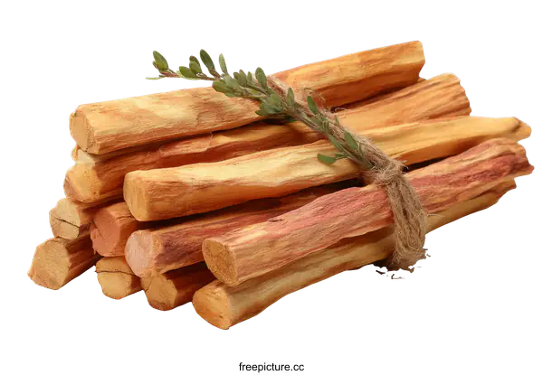 [Transparent Background PNG]Palo Santo Incense Sticks Bundle with Twine