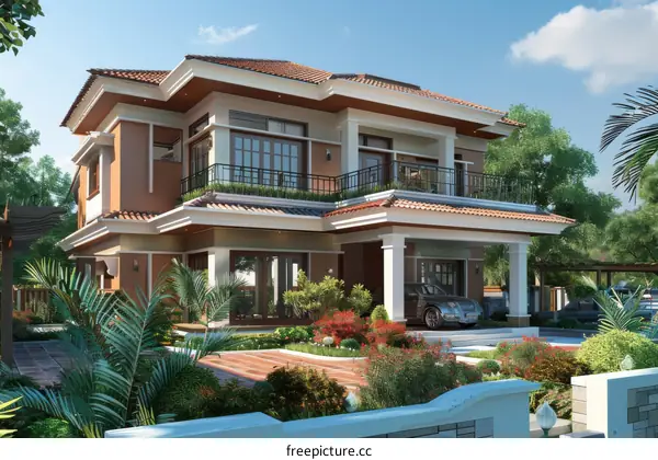 Beautiful Two-Story House Exterior Design