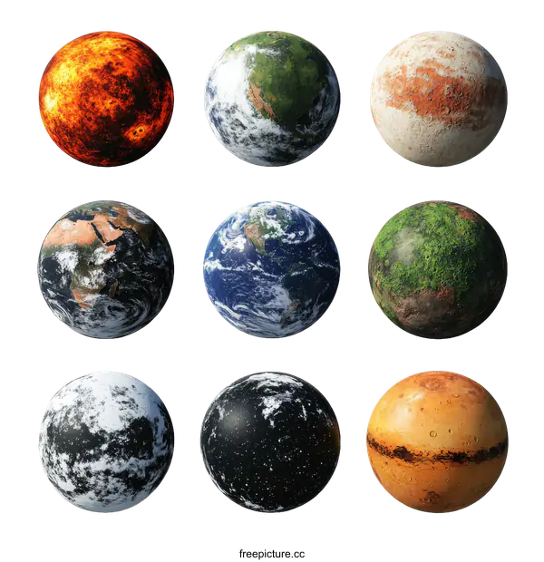 [Transparent Background PNG]Different Planets in the Solar System