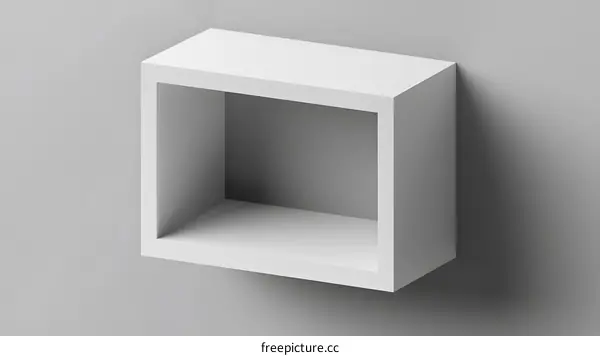 White Square Shelf on Grey Wall