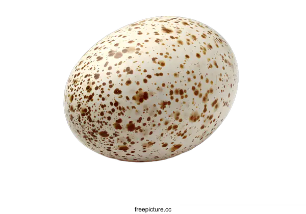 [Transparent Background PNG]Single Speckled Bird Egg on White Background
