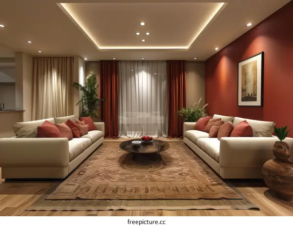 Modern Interior Living Room with Cozy Ambiance