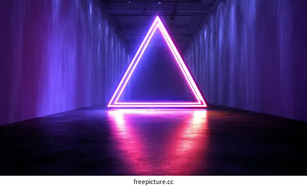 Neon Triangle Art Background Design