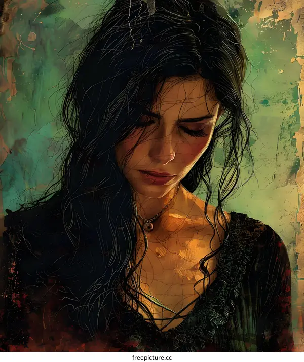 Beautiful Woman With Long Hair Portrait