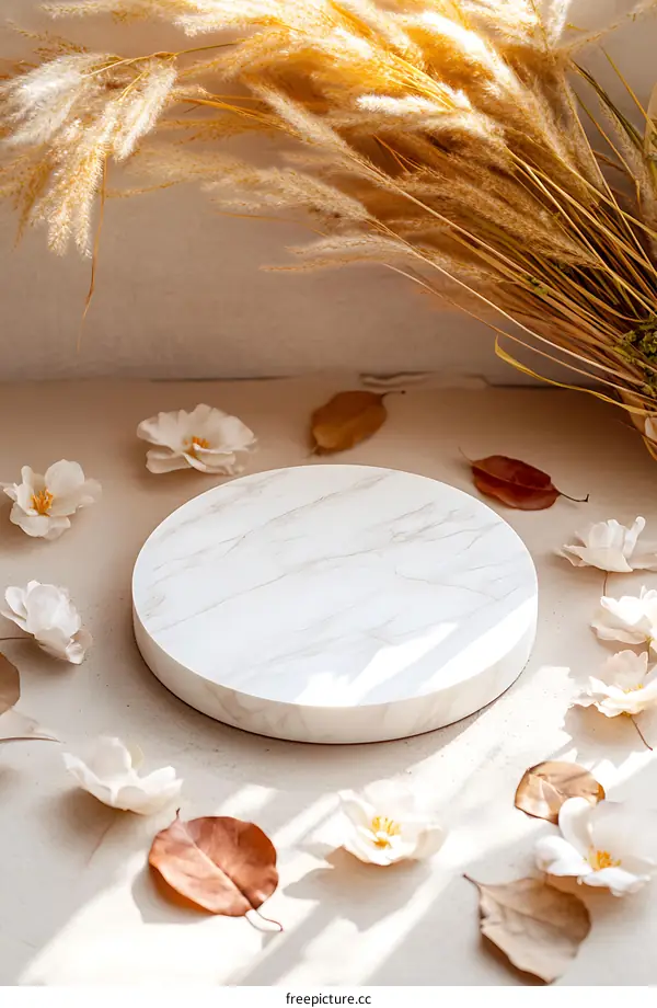 Elegant Autumnal Display with Marble Tray
