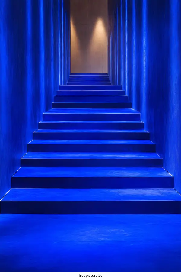 Abstract Blue Stairway Interior Design