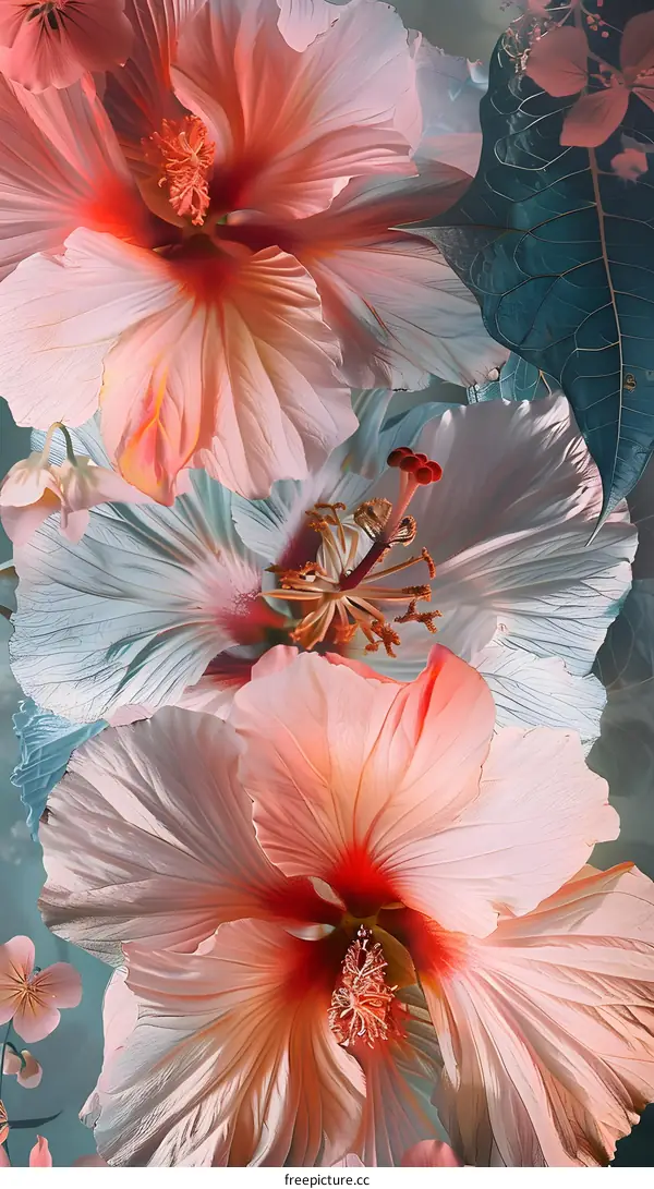 Close Up Photography of Pink Hibiscus Flowers