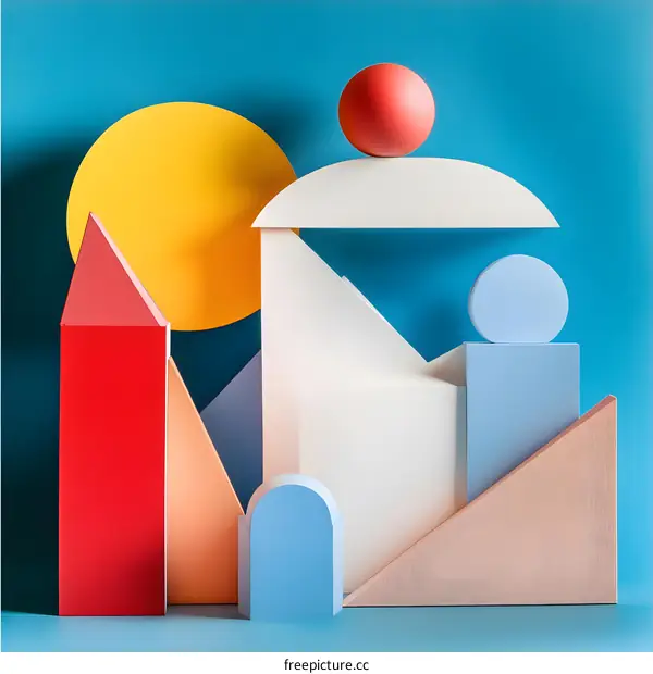 Colorful Geometric Shapes Abstract Art Background