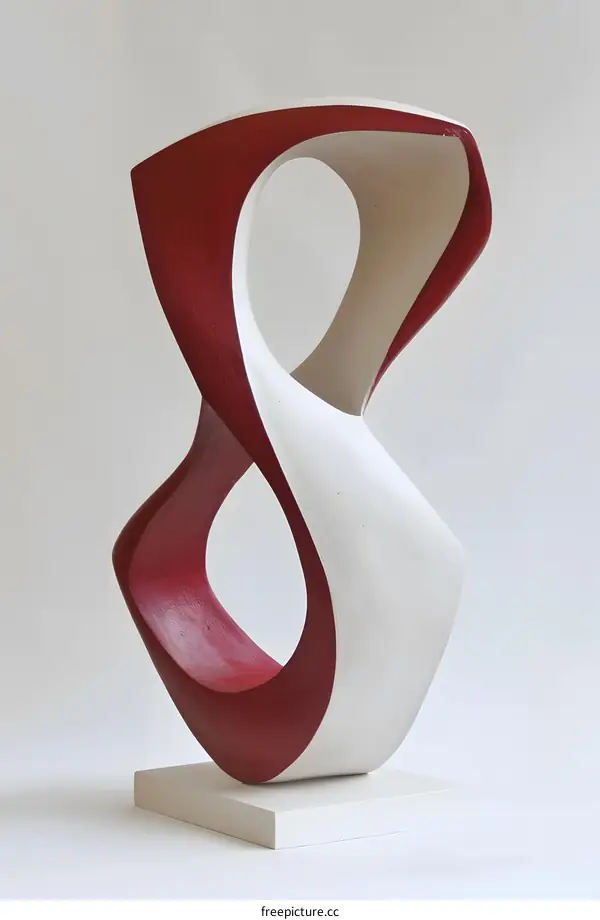 Abstract Sculpture in Red and White