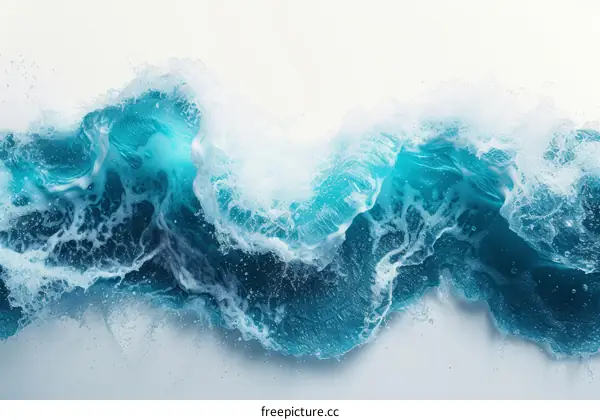 Blue and white ocean wave illustration