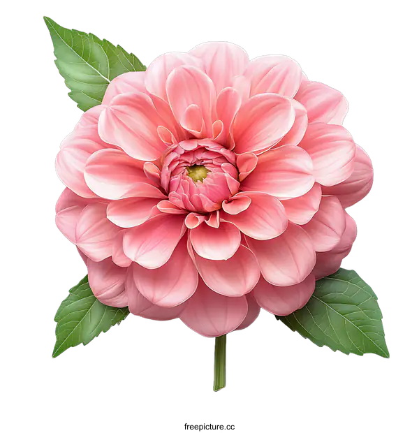 [Transparent Background PNG]Beautiful Pink Dahlia Flower Close-up