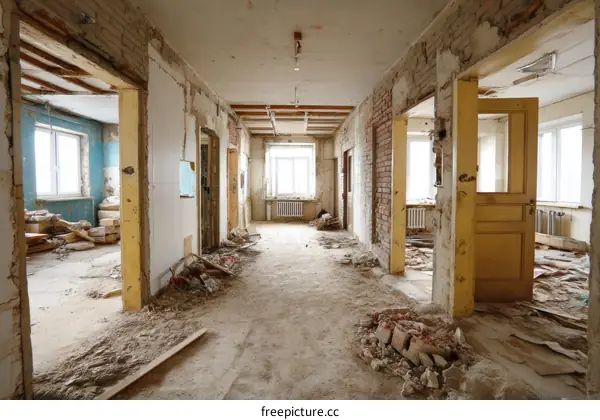 Renovation of a Damaged Building Interior