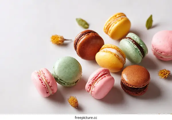 Colorful Macarons Dessert Arrangement