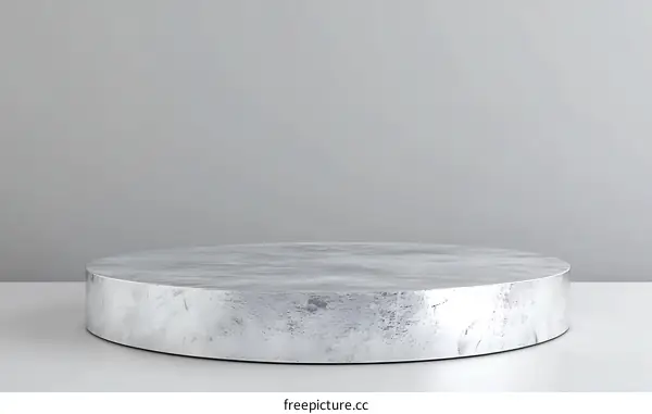 Silver Marble Round Display Podium