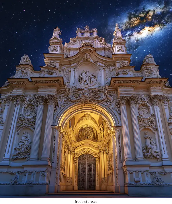 Baroque Architecture Under Milky Way