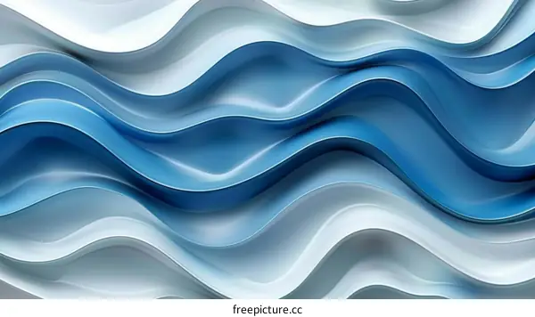 Blue and white 3D rendered wavy background