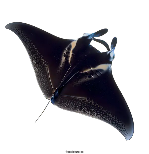 [Transparent Background PNG]Black Manta Ray Isolated On White Background