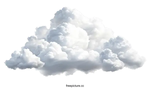 [Transparent Background PNG]Fluffy Cumulus Clouds Against a White Background
