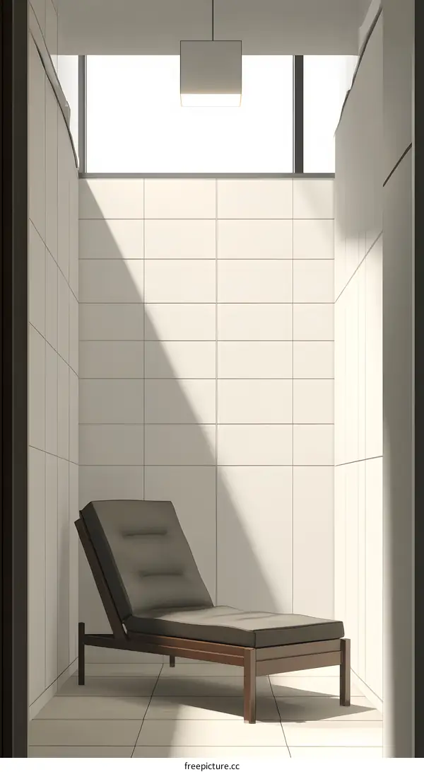 Minimalist Interior Design with Lounger and Light