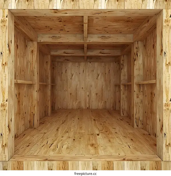 Empty Wooden Box Interior Design