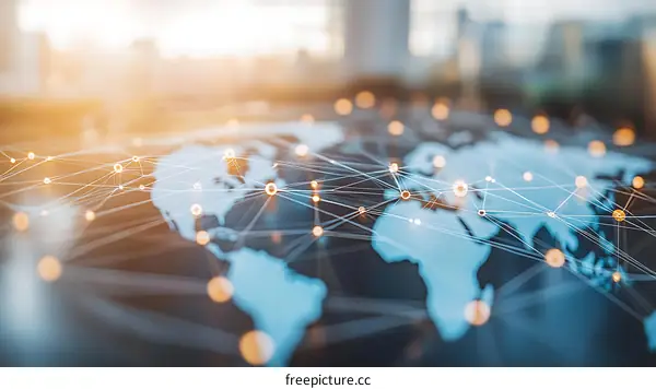 Global Network Connection World Map Illustration