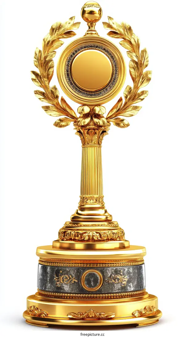 Golden Award Trophy with Ornate Design